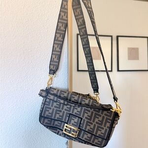 Fendi Black and Brown Crossbody Bag